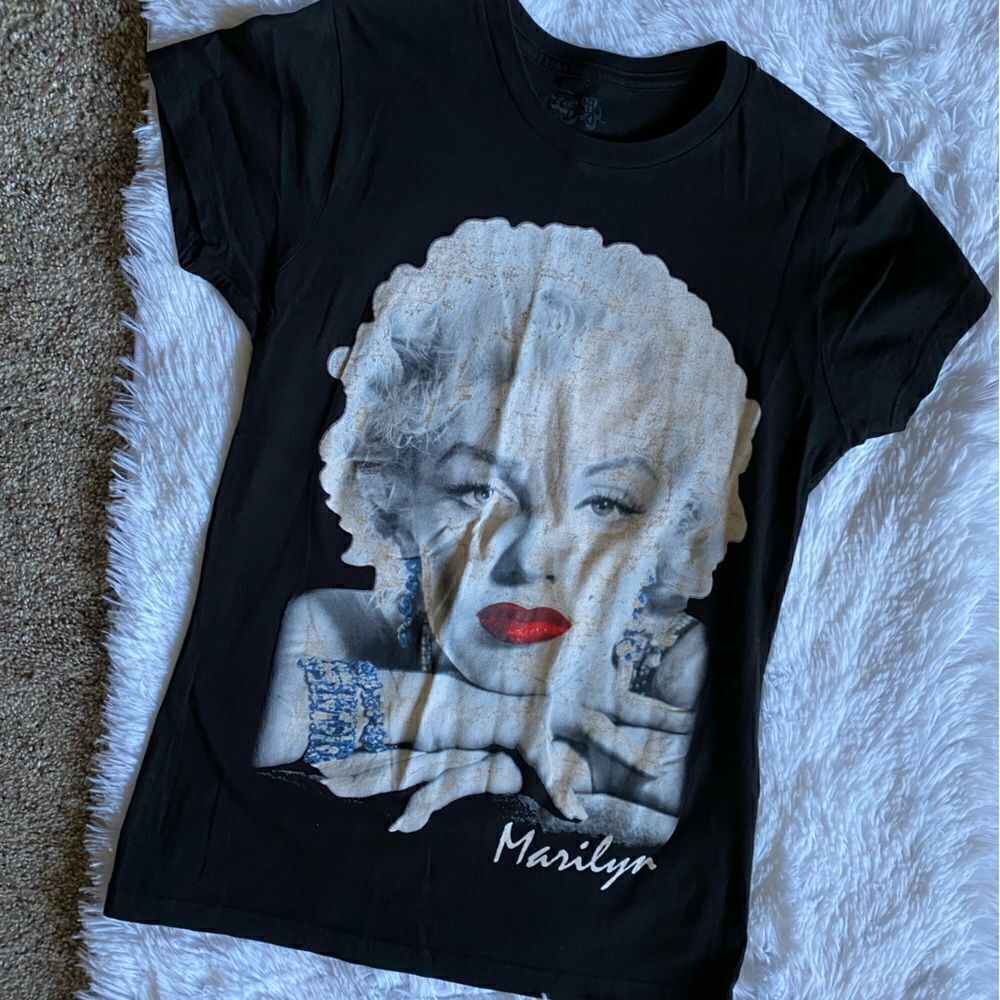 Radio‎ Days Marilyn Monroe T-shirt Black Short Sleeve Women’s Size Medium